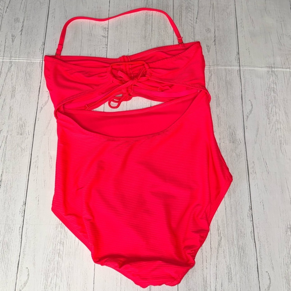 Time and Tru Hot Pink One-Piece Swimsuit with Cutout - Picture 2 of 7
